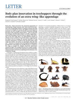 Body Plan Innovation in Treehoppers Through the Evolution of an Extra Wing-Like Appendage