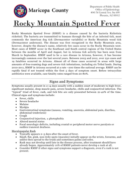 Rocky Mountain Spotted Fever