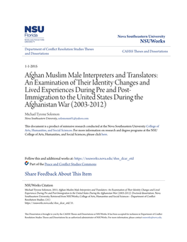 Afghan Muslim Male Interpreters and Translators