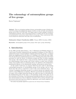 The Cohomology of Automorphism Groups of Free Groups