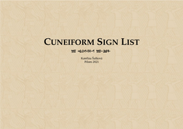 Cuneiform Sign List ⊭ ⅗⋼⊑∾ ⊭‸↪≿
