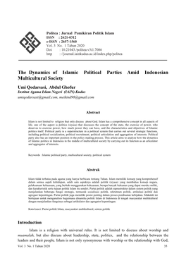 The Dynamics of Islamic Political Parties Amid Indonesian Multicultural Society