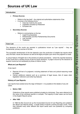 Sources of UK Law