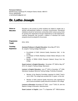 Dr. Latha Joseph