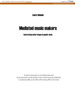 Mediated Music Makers. Constructing Author Images in Popular Music