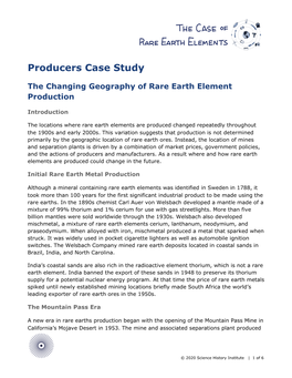 Producers Case Study the Changing