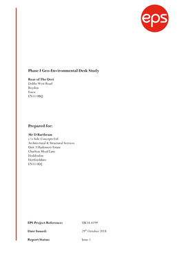 Environmental Assessment Report