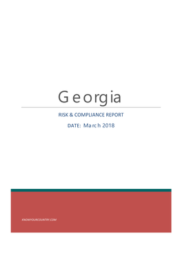 Georgia RISK & COMPLIANCE REPORT DATE: March 2018