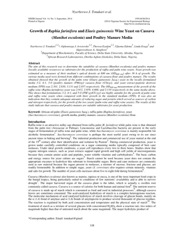 Growth of Raphia Farinifera and Elaeis Guineensis Wine Yeast on Cassava (Manihot Esculenta ) and Poultry Manure Media