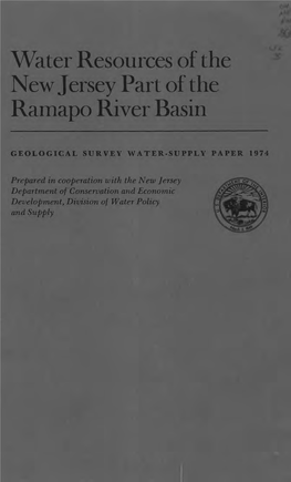 Water Resources of the New Jersey Part of the Ramapo River Basin