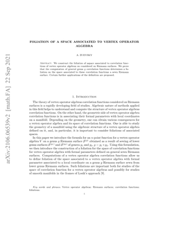 Foliation of a Space Associated to Vertex Operator Algebra on A