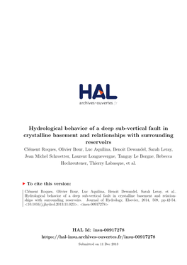 Hydrological Behavior of a Deep Sub-Vertical Fault in Crystalline