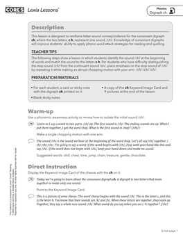 Lexia Lessons Digraph Ch
