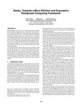 Husky: Towards a More Efficient and Expressive Distributed Computing Framework