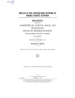 Impacts of the Lightsquared Network on Federal Science Activities