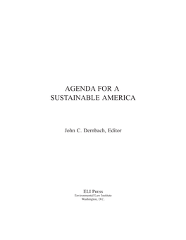 Agenda for a Sustainable America