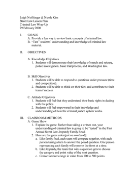 Street Law Jeopardy Family Feud Game Rules