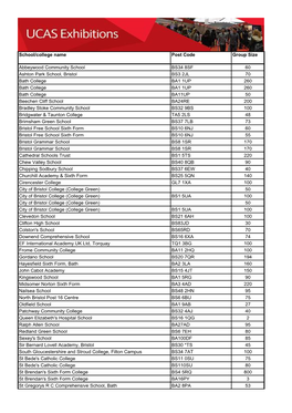 School/College Name Post Code Group Size Abbeywood Community