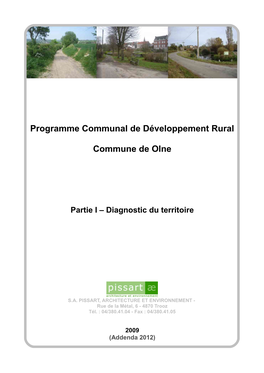 Programme Communal De Développement Rural Commune
