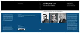 Computability Computability Computability Turing, Gödel, Church, and Beyond Turing, Gödel, Church, and Beyond Edited by B