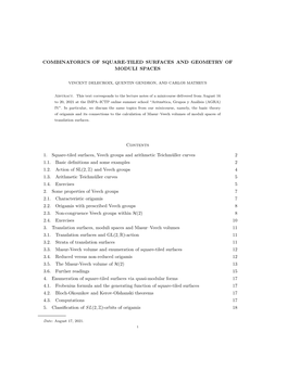 Combinatorics of Square-Tiled Surfaces and Geometry of Moduli Spaces