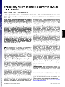 Evolutionary History of Partible Paternity in Lowland South America