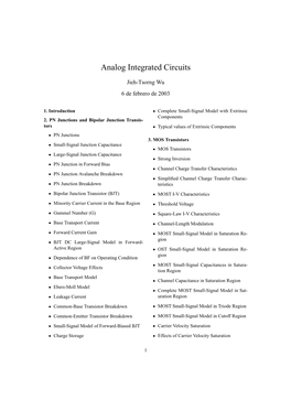 Analog Integrated Circuits