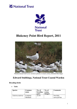 Blakeney Point 2011 Bird Report