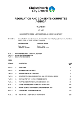 Regulation and Consents Committtee 17 June 2014