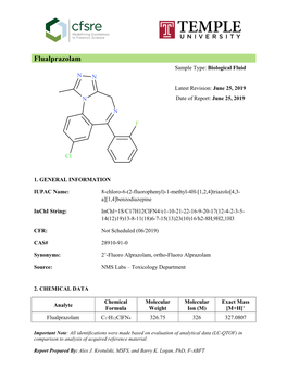 Flualprazolam Sample Type: Biological Fluid