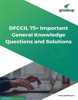 Dfccil 75 General Awareness Q