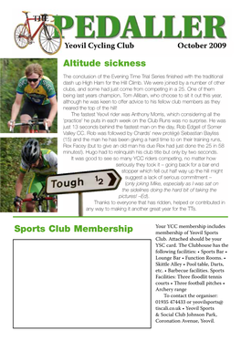 Altitude Sickness Sports Club Membership