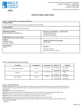 MSDS Material Safety Data Sheet