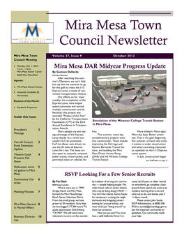 October 2012 Newsletter