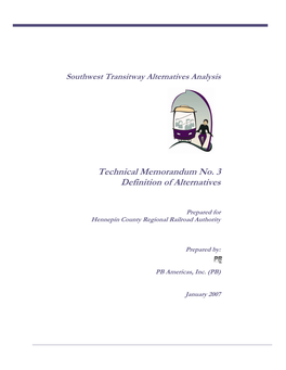 Technical Memorandum No. 3 Definition of Alternatives