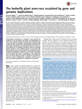 The Butterfly Plant Arms-Race Escalated by Gene and Genome Duplications