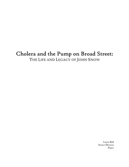 Cholera and the Pump on Broad Street