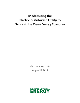 Modernizing the Electric Distribution Utility to Support the Clean Energy Economy