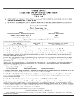 ANNUAL REPORT PURSUANT to SECTION 13 OR 15(D) of the SECURITIES EXCHANGE ACT of 1934 for the FISCAL YEAR ENDED DECEMBER 31, 2020