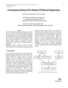 A Comparison Between Five Models of Software Engineering