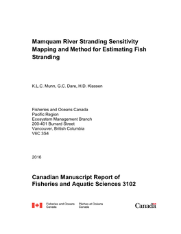 Mamquam River Stranding Sensitivity Mapping and Method for Estimating Fish Stranding