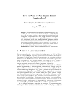 How Far Can We Go Beyond Linear Cryptanalysis?