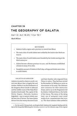 THE GEOGRAPHY of GALATIA Gal 1:2; Act 18:23; 1 Cor 16:1