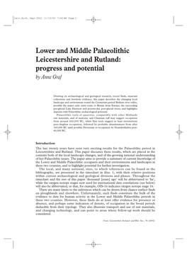 Lower and Middle Palaeolithic Leicestershire and Rutland: Progress and Potential by Anne Graf