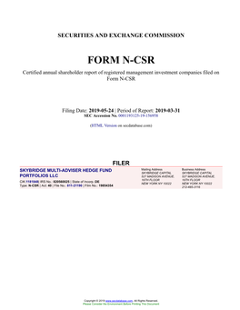 FORM N-CSR Certified Annual Shareholder Report of Registered Management Investment Companies Filed on Form N-CSR