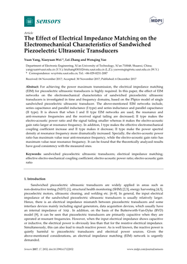 The Effect of Electrical Impedance Matching on the Electromechanical Characteristics of Sandwiched Piezoelectric Ultrasonic Transducers