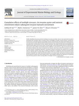 Cumulative Effects of Multiple Stressors: an Invasive Oyster and Nutrient Enrichment Reduce Subsequent Invasive Barnacle Recruitment