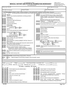 Medical History and Physical Examination Worksheet