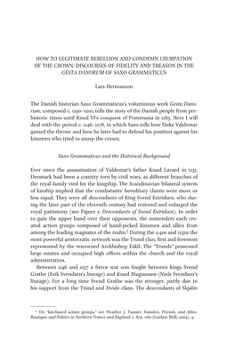 How to Legitimate Rebellion and Condemn Usurpation of the Crown: Discourses of Fidelity and Treason in the Gesta Danorum of Saxo Grammaticus