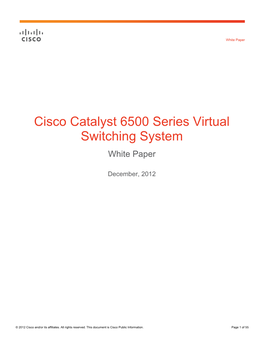 Cisco Catalyst 6500 Series Virtual Switching System White Paper